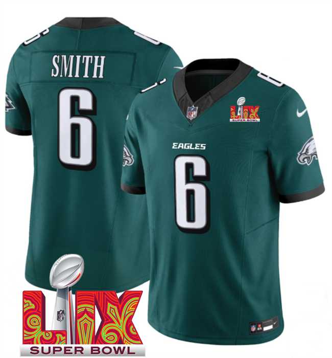 Men & Women & Youth Philadelphia Eagles #6 DeVonta Smith Green 2025 Super Bowl LIX Patch New F.U.S.E. Vapor Limited Stitched Jersey,We sell and wholesale Men & Women & Youth Philadelphia Eagles #6 DeVonta Smith Green 2025 Super Bowl LIX Patch New F.U.S.E. Vapor Limited Stitched Jersey on line form chian!